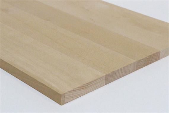 Buche 1-Schicht Massivholzplatte, 40mm, gedämpft, durchgehende Lamellen, A/B Qualität