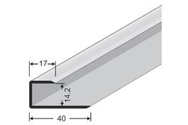 Gleitabschlussprofil für Parkett, 1-teilig, glatt, sand elox., 14.2 mm, Länge: 2.7 m