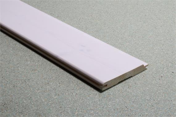 Nord. Fichte Rundprofiltäfer N+K,15 mm, 2 x UV-mittelweiss lackiert, N1/N2 Qualität