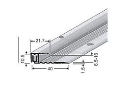 PPS Abschlussprofil, 2-teilig, für Laminat+Parkett, sand elox., 6.5-16 mm, Länge: 2.7 m