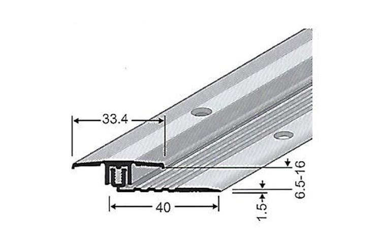 PPS Übergangsprofil, 2-teilig, für Laminat+Parkett, sand elox., 6.5-16 mm, Länge: 2.7 m