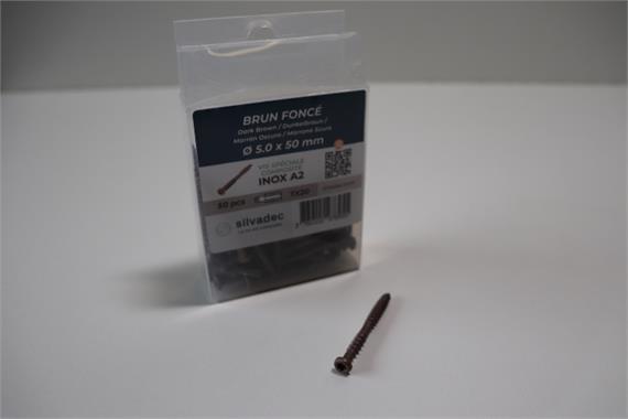 Spezialschrauben Dunkelbraun eingefärbtem Kopf, Pkt. à 50 Stk.