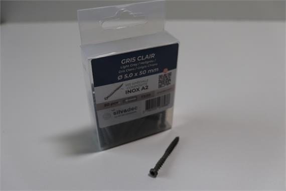 Spezialschrauben mit Hellgrau eingefärbtem Kopf, Pkt. à 50 Stk.